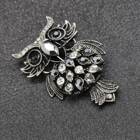 Брошь сова ювелирный сплав J11427CJJ Брошь сова ювелирный сплав J11427CJJ