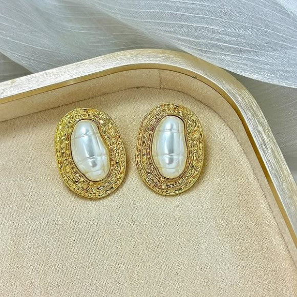 Массивные овальные серьги «Золотой песок» 1J11737CJJ