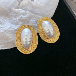 Массивные овальные серьги «Золотой песок» 1J11737CJJ Массивные овальные серьги «Золотой песок» 1J11737CJJ