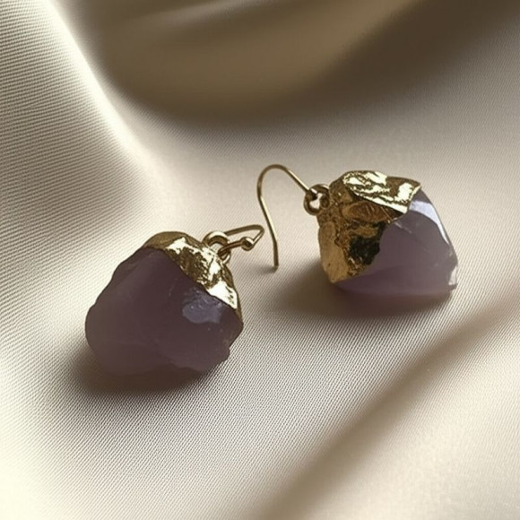 Серьги-петли с розовым кварцем 1J11947CJJ