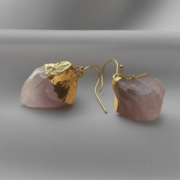 Серьги-петли с розовым кварцем 1J11947CJJ