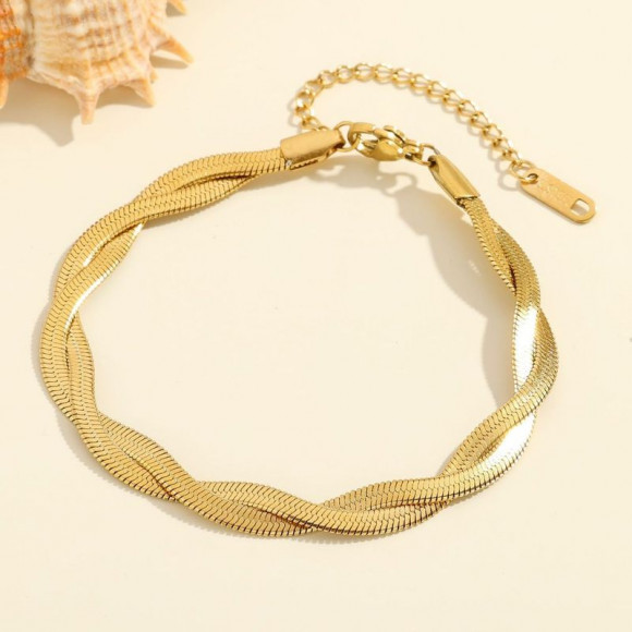 Браслет из титановой стали напыление золотом 1J12008CJJ Браслет из титановой стали напыление золотом 1J12008CJJ