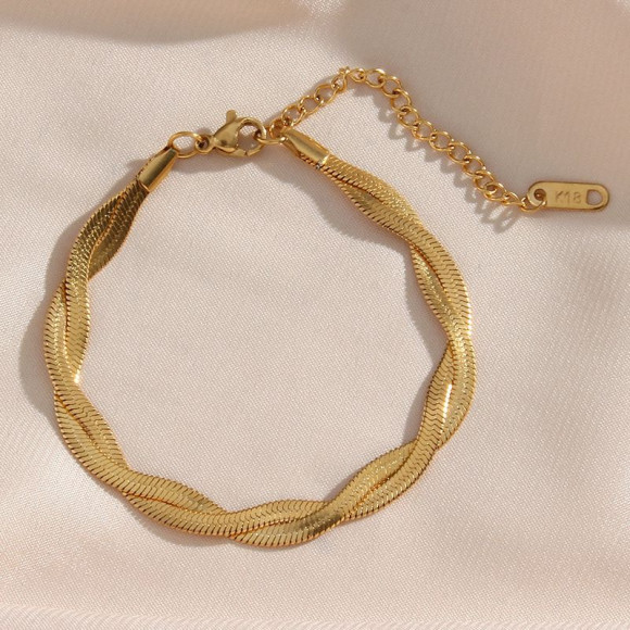 Браслет-цепочка широкого плетения коса 1J12008CJJ