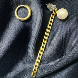 Серьги медицинская сталь напыление золотом 1J11835CJJ