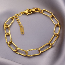 Браслет-цепочка с фактурными овальными звеньями 1J12009CJJ