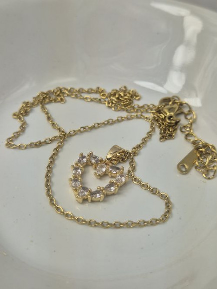 Цепочка с подвеской в форме сердца с фианитами J10822CJJ