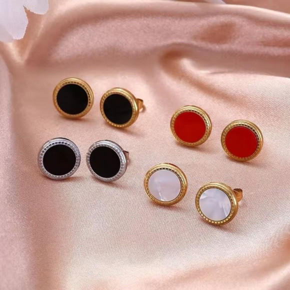 Серьги медицинская сталь с напылением золотом J10891CJJ