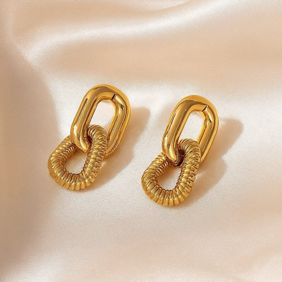 Висячие серьги-звенья комбинированные 1J12522CJJ