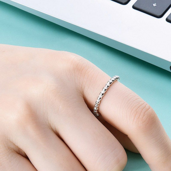 Тонкое кольцо из гладких металлических шариков 1J12181CJJ
