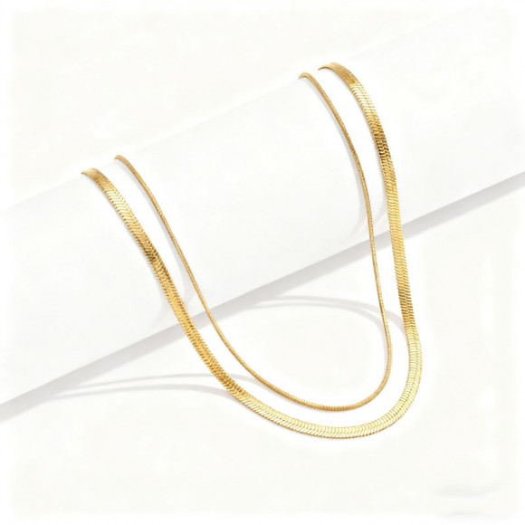 Цепочка титановая сталь напыление золотом 1J12236CJJ