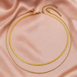 Многослойное колье из плоских цепочек 1J12236CJJ