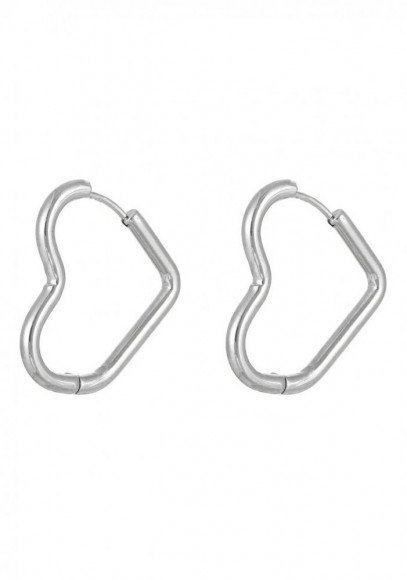 Стальные серьги-кольца сердца J10264CJJ