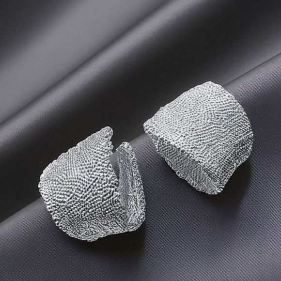 Массивные серебристые серьги-пусеты Органическая форма 1J11741CJJ