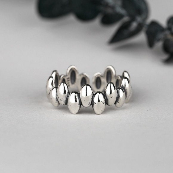 Широкое кольцо из чередующихся полированных овалов 1J12184CJJ