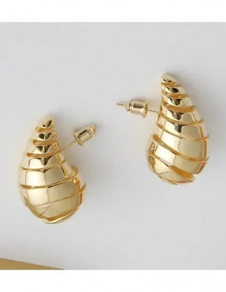 Золотистые серьги пусеты из латуни в форме личинки шелкопряда 1J10049CJJ